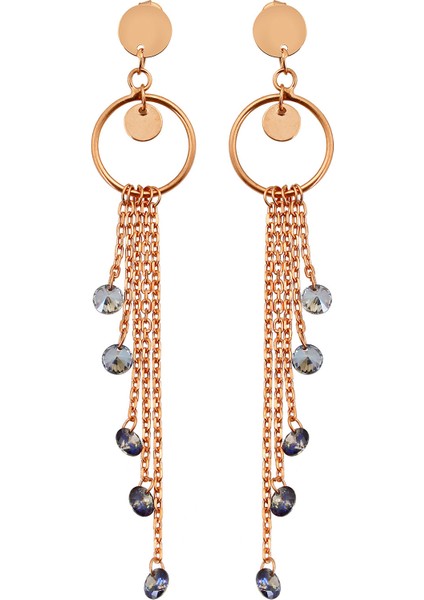 Çok Zincirli Gümüş Tasarım Küpe