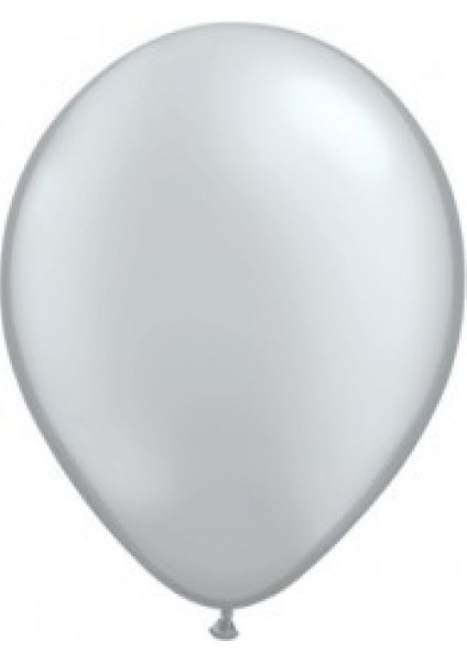 Metalik Gümüş Latex Balon (50 Adet)