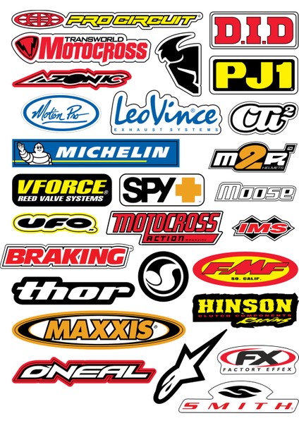 Sticker Master Sponsor Set 11 Sticker Etiket Oto Motor Pc Etiket