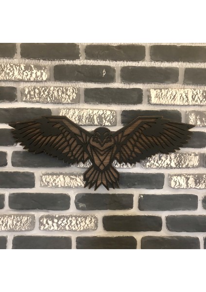 Dekoratif Ahşap Kartal Tablosu 68 x 30 cm