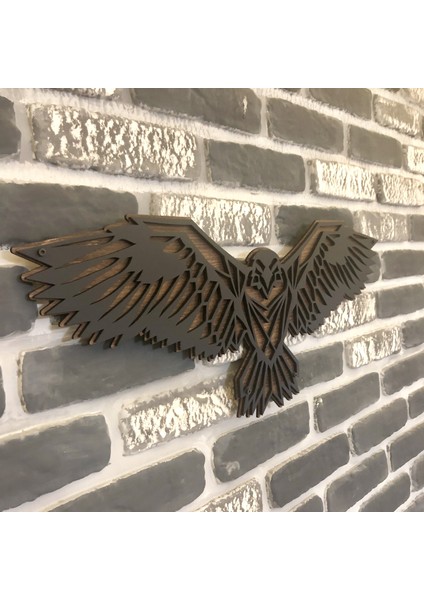 Dekoratif Ahşap Kartal Tablosu 68 x 30 cm