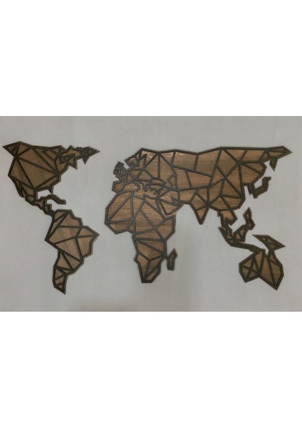 TASARIM AHŞAP DÜNYA HARİTASI(100x53cm)