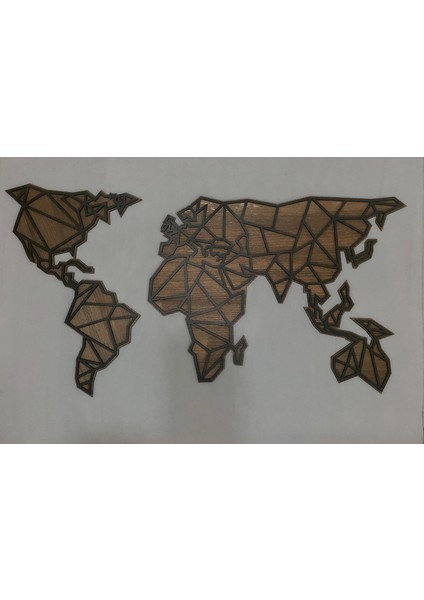 TASARIM AHŞAP DÜNYA HARİTASI(100x53cm)