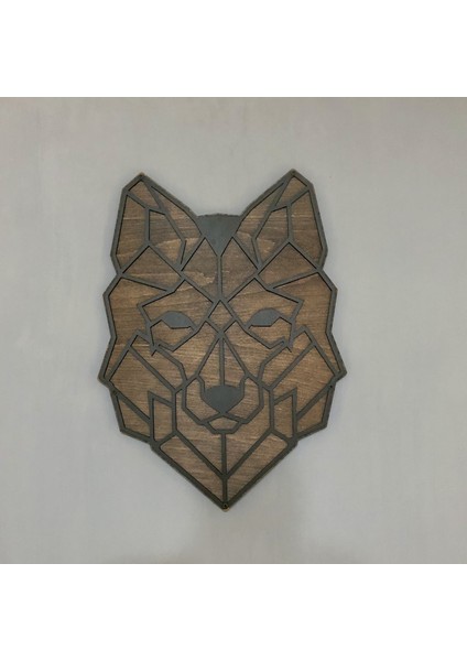 TASARIM AHŞAP KURT TABLOSU(50x37cm)