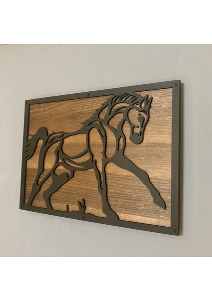 TASARIM AHŞAP AT TABLOSU(50x35cm)