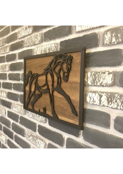 TASARIM AHŞAP AT TABLOSU(50x35cm) fırsatları