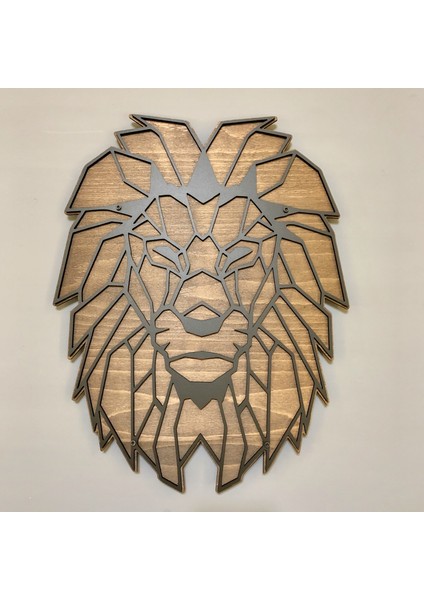 TASARIM AHŞAP ASLAN TABLOSU(50x40cm)