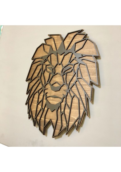 TASARIM AHŞAP ASLAN TABLOSU(50x40cm)