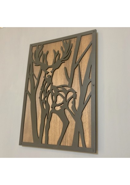 TASARIM AHŞAP TABLO GEYİK ÇERÇEVELİ(50x35cm) fiyatları