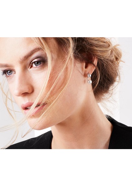 İstiridye İncili Gümüş Küpe Seti