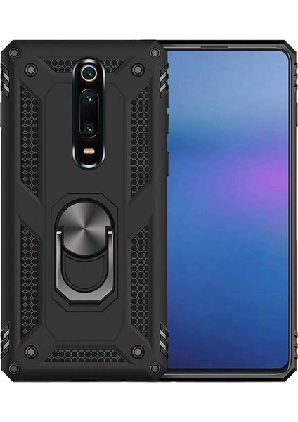 Xiaomi Redmi K20 / K20 Pro Anka Serisi Yüzük Standlı Armor Kılıf - Siyah fiyatları