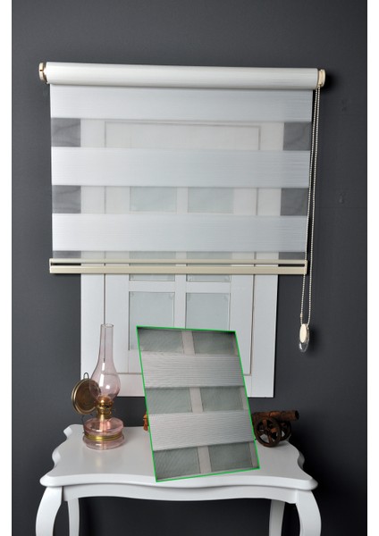 Aniper Zebra Perde Beyaz Micro Plise