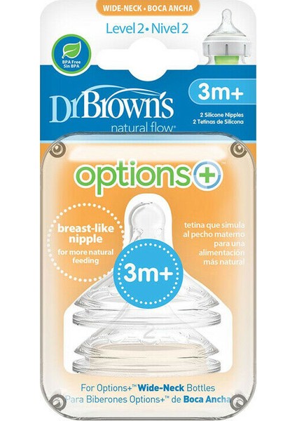 Dr. Brown's Options Yeni Geniş Ağız Biberon Emziği 3M+ 2020