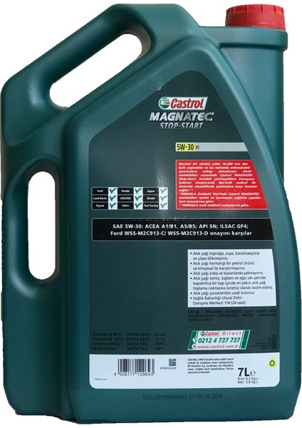 Magnatec Stop-Start 5W-30 A5 7 Litre Motor Yağı (Üretim Yılı: 2023)
