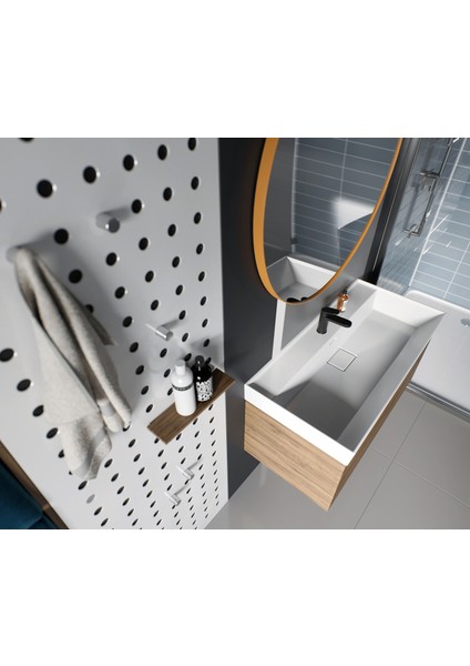 Seramik Sharp Etajerli Lavabo 48 x 48 cm