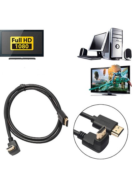 Platoon HDMI L Tipi Dik 90° Derece (270 °) Erkek Erkek HDMI Kablo 5 m