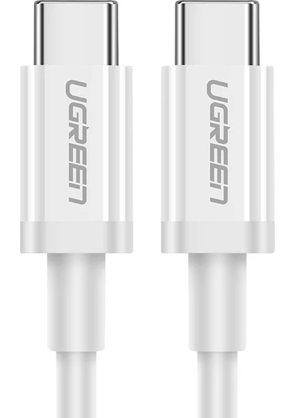 UGREEN USB-C to USB-C 60W 3A QC PD Hızlı Şarj Kablosu, 1 Metre, Beyaz - 60518