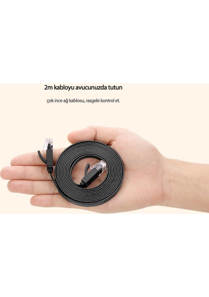 CAT6 Flat Ethernet Kablosu 1 Metre fırsatları