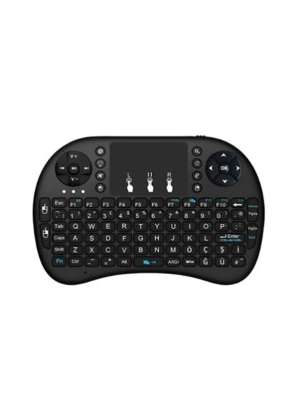 Kablosuz Bluetooth Mini Türkçe Klavye Mouse Smart Tv Box - Siyah modelleri