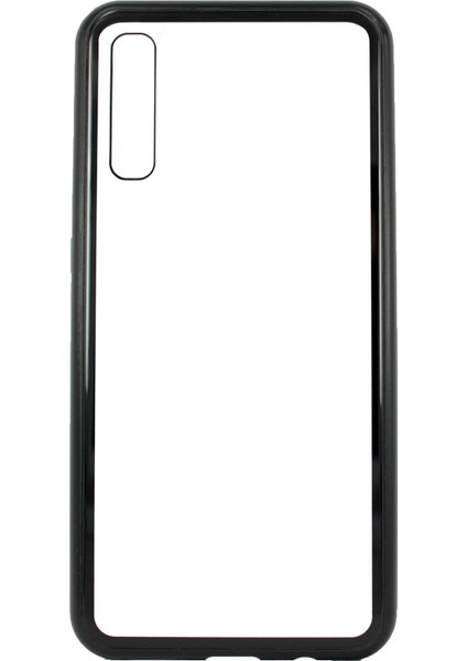 Samsung Galaxy A50s / A30s / A50 Kılıf 360 Tam Koruma Arkası Cam Şeffaf Mıknatıslı Devrim Siyah