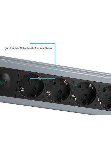 Swapp SPGKS05 1.5m 5 Li Akım Korumalı Priz Çoklayıcı