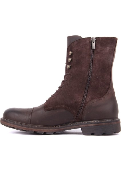 Kahverengi Süet Deri Fermuarlı Erkek Bot modelleri