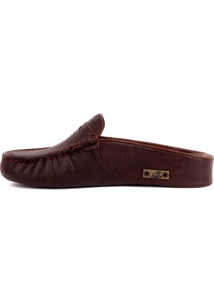 Kahverengi Deri Kadın Ev Terliği modelleri