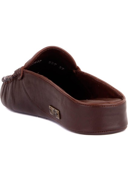 Kahverengi Deri Kadın Ev Terliği fırsatları