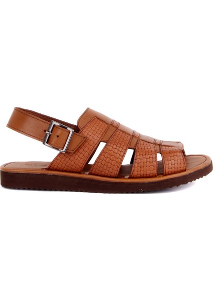 Taba Deri Erkek Sandalet