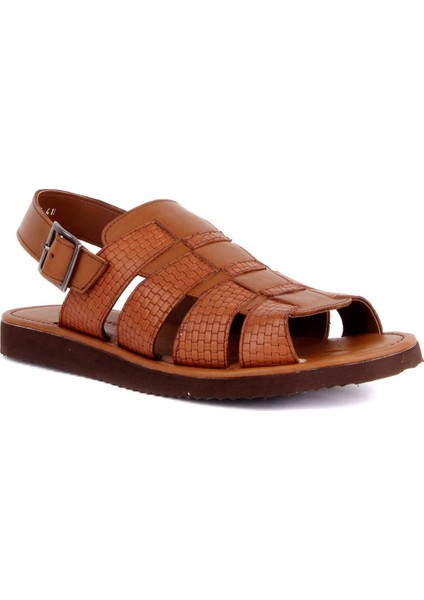 Taba Deri Erkek Sandalet