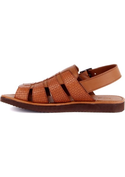 Taba Deri Erkek Sandalet