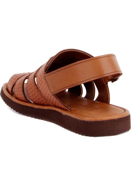 Taba Deri Erkek Sandalet