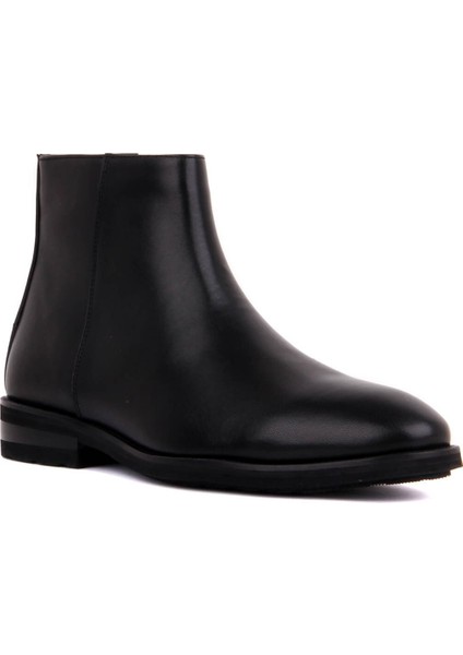 Siyah Deri Fermuarlı Eva Taban Erkek Bot fiyatları