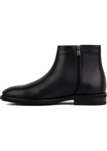 Siyah Deri Fermuarlı Eva Taban Erkek Bot modelleri