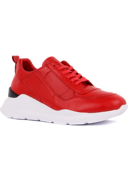 Kırmızı Deri Erkek Sneaker