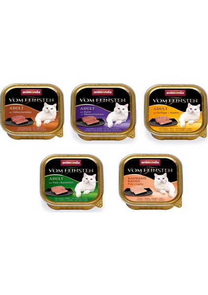 Vom Feinsten Kedi Yaş Maması 100 g Karışık 5'li Paket