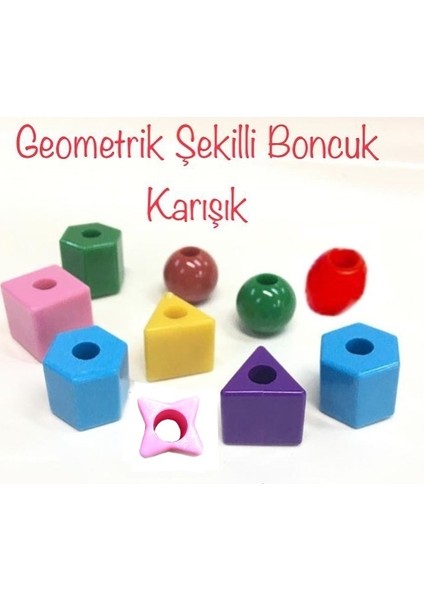 120 Parça Geometrik Şekiller İpe Boncuk Dizme Oyunu modelleri