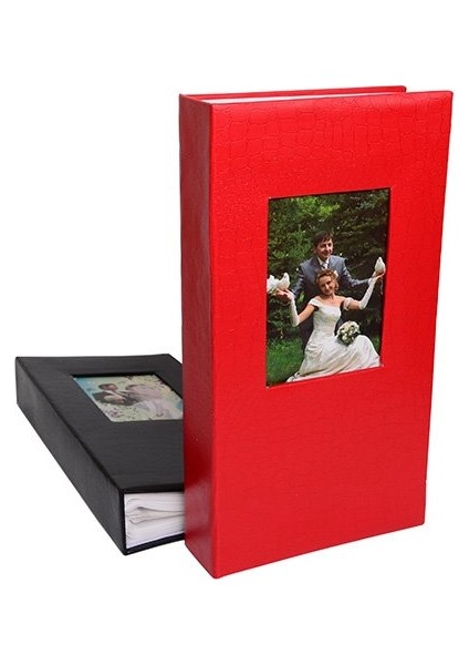 10 x 15 Ebatında 300'lük Pencereli Deri Fotoğraf Albümü Beyaz modelleri