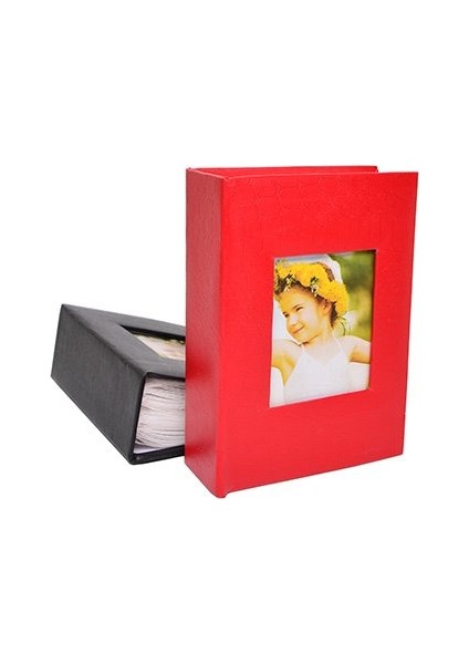 10 x 15 Ebatında 100'lük Pencereli Deri Fotoğraf Albümü Kırmızı modelleri