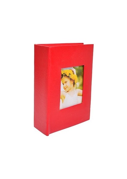 10 x 15 Ebatında 100'lük Pencereli Deri Fotoğraf Albümü Kırmızı
