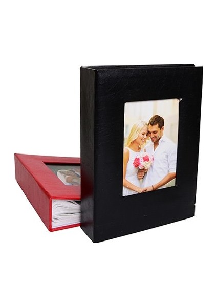 10 x 15 Ebatında 200'lük Pencereli Deri Fotoğraf Albümü Beyaz modelleri