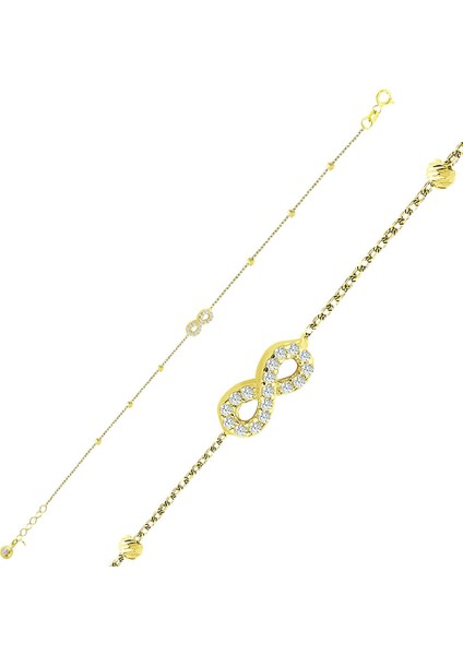 Sonsuzluk Taşlı Altın Bileklik