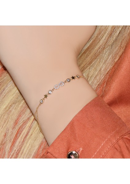 Sonsuzluk Taşlı Altın Bileklik modelleri