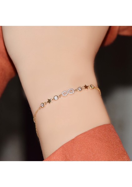 Sonsuzluk Taşlı Altın Bileklik fırsatları