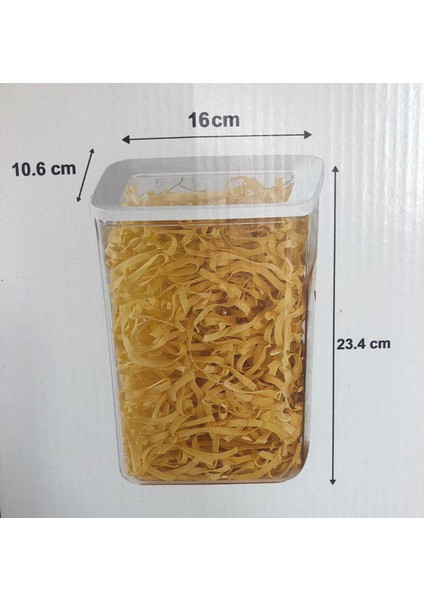 Dikdörgen Saklama Kabı 2900ML 2 Adet