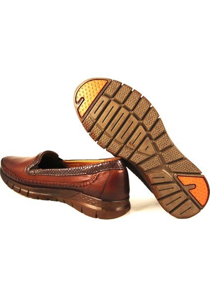 29423 Kadın Taba Deri Comfort Ayakkabı modelleri