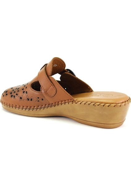 80625 Kadın Taba Deri Terlik modelleri