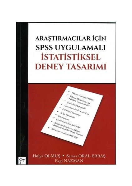 Araştırmacılar İçin SPSS Uygulamalı İstatistiksel Deney Tasarımı