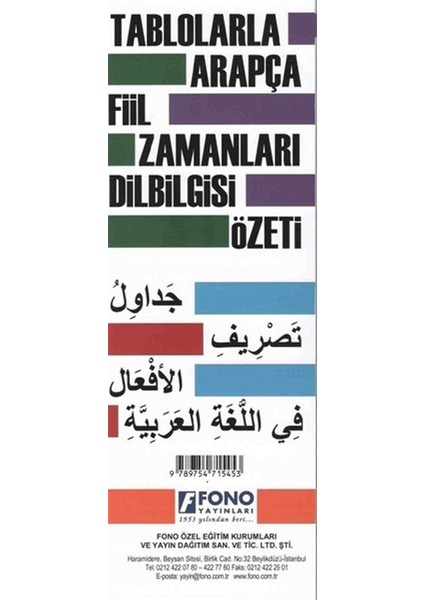 Tablolarla Arapça Fiil Zamanları Dil Bilgisi Özeti