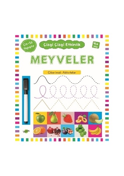 Çizgi Çizgi Etkinlik Meyveler 4 Yaş Üstü